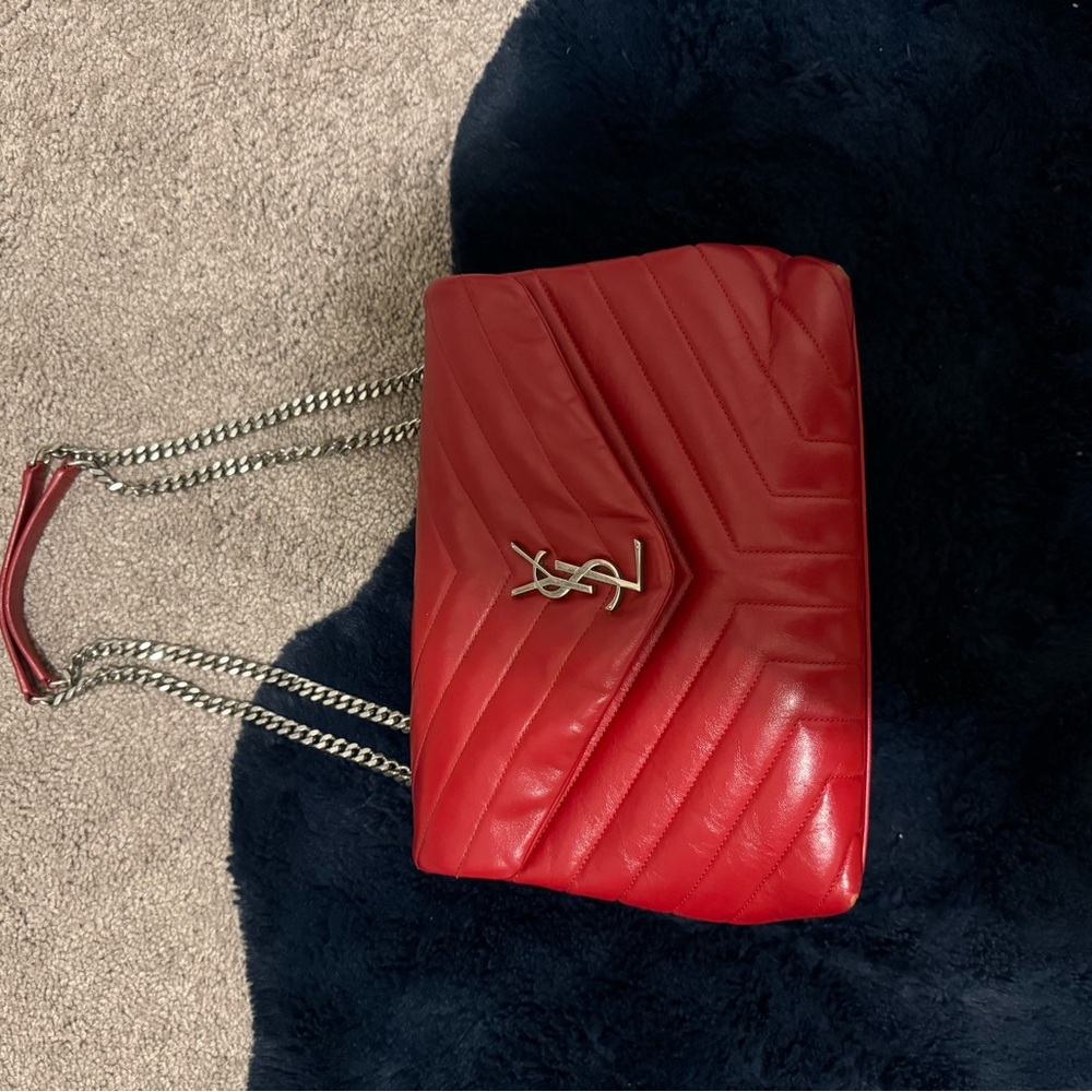YSL Saint Laurent Red Shoulder Bag